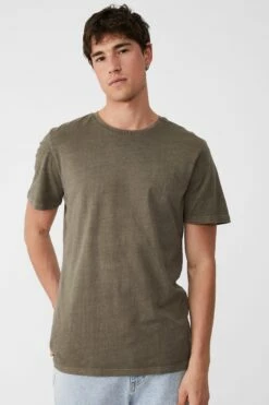 Organic Crew T-Shirt STONE CLAY -Mens Clothing Store 3611220 25 2