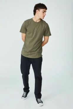 Organic Longline T-Shirt BONE -Mens Clothing Store 3611222 05 2