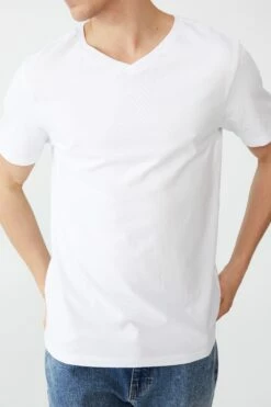 Organic V-Neck T-Shirt WASHED BRICK 19 Organic V-Neck T-Shirt WASHED BRICK -Mens Clothing Store 3611223 02 1