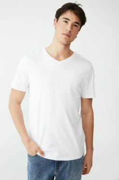 Organic V-Neck T-Shirt WASHED BRICK 16 Organic V-Neck T-Shirt WASHED BRICK -Mens Clothing Store 3611223 02 2