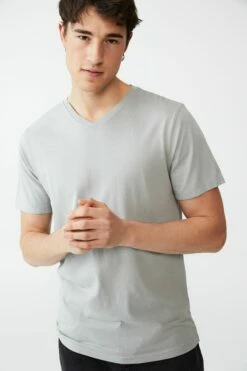 Organic V-Neck T-Shirt WASHED BRICK 14 Organic V-Neck T-Shirt WASHED BRICK -Mens Clothing Store 3611223 08 2
