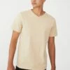 Organic V-Neck T-Shirt WASHED BRICK