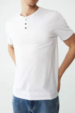 Organic Henley T-Shirt ICED LILAC -Mens Clothing Store 3611224 02 1