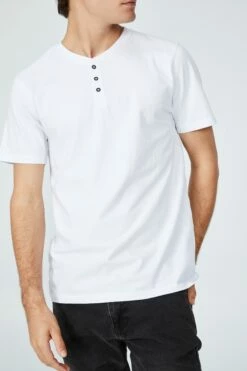 Organic Henley T-Shirt ICED LILAC -Mens Clothing Store 3611224 02 4