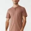 Organic Henley T-Shirt ICED LILAC