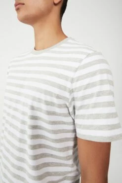 Organic Stripe T-Shirt WHITE BLACK EASY STRIPE -Mens Clothing Store 3611236 12 1