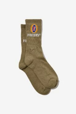 Mens Clothing Store 6 Fosters Active Sock LCN FOS BLACK/FOSTERS LOGO