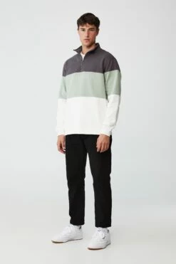 Quarter Zip Fleece GRAVEL STONE/ACADEMIE SPORTIVE -Mens Clothing Store 3611251 20 1