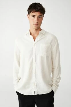 Ashby Long Sleeve Shirt OATMEAL -Mens Clothing Store 3611257 04 1