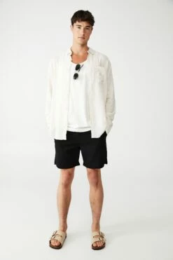 Ashby Long Sleeve Shirt OATMEAL -Mens Clothing Store 3611257 04 3