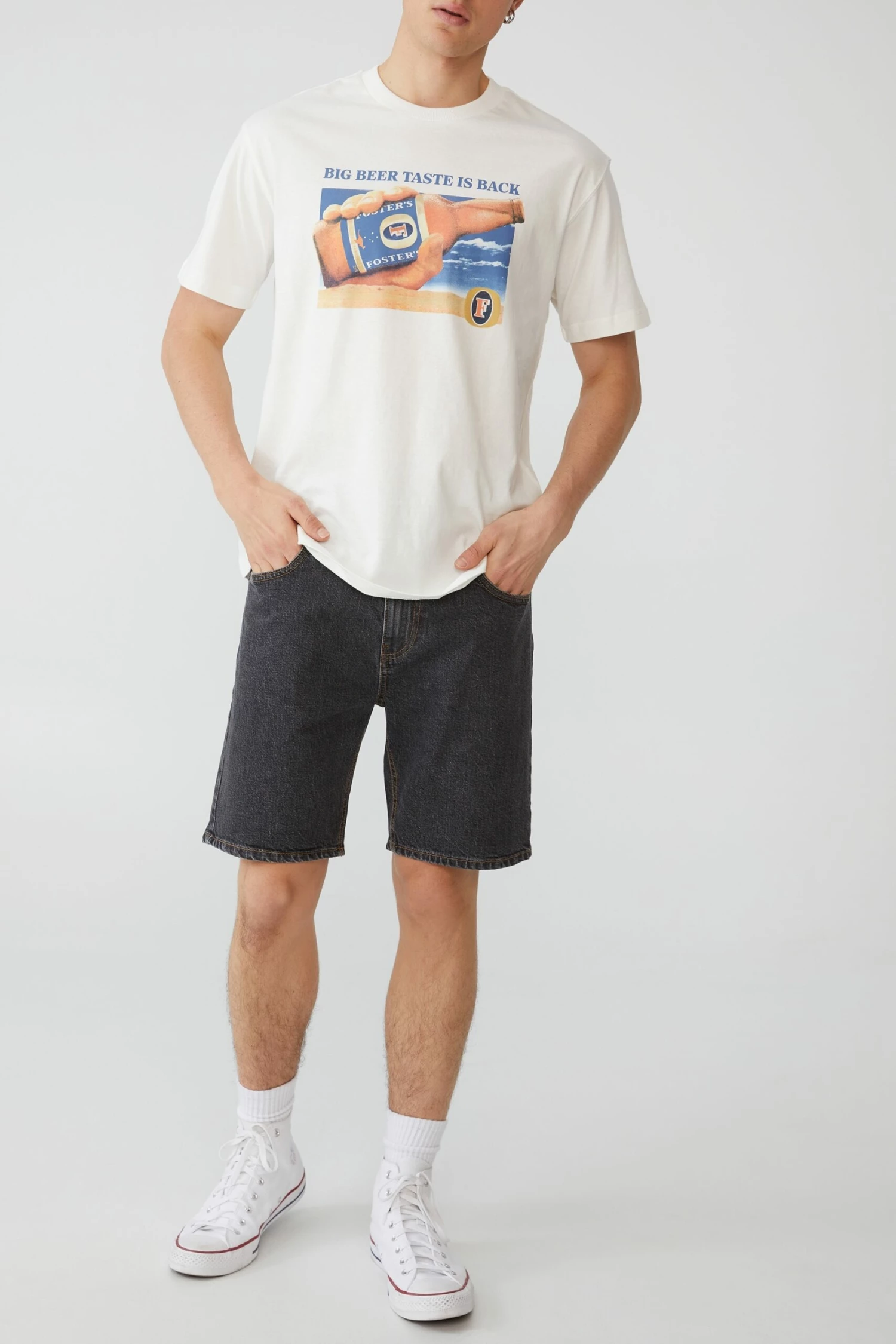 Fosters T-Shirt LCN FOS VINTAGE WHITE/FOSTERS - BIG BEER TAST 4 Fosters T-Shirt LCN FOS VINTAGE WHITE/FOSTERS - BIG BEER TAST - Image 4