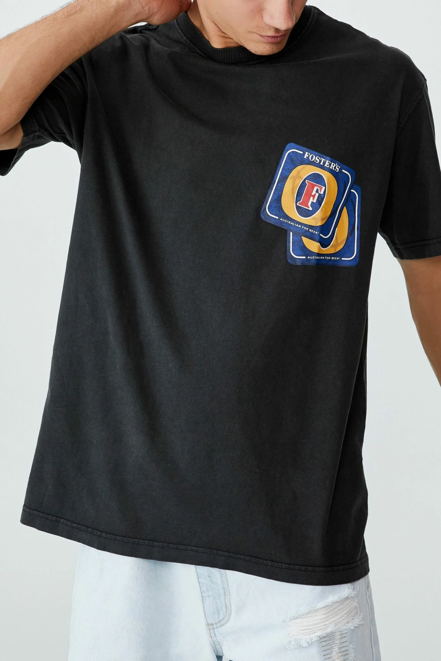 Fosters T-Shirt LCN FOS VINTAGE WHITE/FOSTERS - BIG BEER TAST 1 Fosters T-Shirt LCN FOS VINTAGE WHITE/FOSTERS - BIG BEER TAST