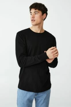 Organic Long Sleeve T-Shirt COGNAC BROWN -Mens Clothing Store 3611265 01 2