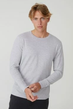 Organic Long Sleeve T-Shirt COGNAC BROWN -Mens Clothing Store 3611265 04 2 1