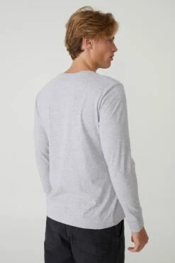 Organic Long Sleeve T-Shirt COGNAC BROWN -Mens Clothing Store 3611265 04 3