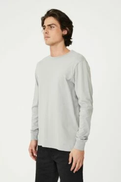 Organic Long Sleeve T-Shirt COGNAC BROWN -Mens Clothing Store 3611265 09 2