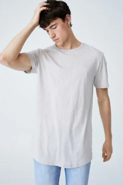 Curved Hem T-Shirt MILITARY BURNOUT -Mens Clothing Store 3611287 02 2 1