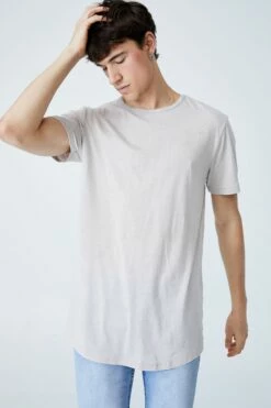 Curved Hem T-Shirt MILITARY BURNOUT -Mens Clothing Store 3611287 02 2