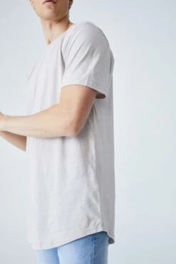 Curved Hem T-Shirt MILITARY BURNOUT -Mens Clothing Store 3611287 02 4