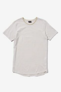 Curved Hem T-Shirt TONAL SAND STRIPE 12 Curved Hem T-Shirt TONAL SAND STRIPE -Mens Clothing Store 3611289 09 2 1