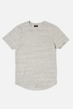 Curved Hem T-Shirt OATMEAL MARLE -Mens Clothing Store 3611290 01 1