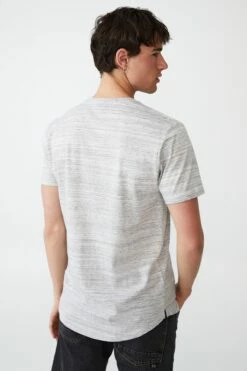 Curved Hem T-Shirt OATMEAL MARLE -Mens Clothing Store 3611290 01 3