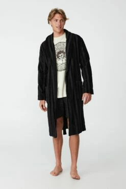 Mens Toweling Gown GREY MARLE -Mens Clothing Store 3611304 01 2