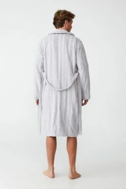 Mens Toweling Gown GREY MARLE -Mens Clothing Store 3611304 02 3