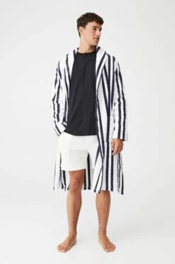 Mens Toweling Gown GREY MARLE