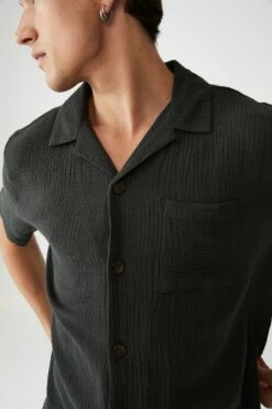 Mens Sleep Shirt WHITE/GRAVEL STONE STRIPE -Mens Clothing Store 3611315 01 4