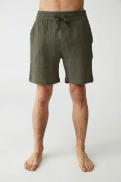 Mens Sleep Short WHITE/GRAVEL STONE STRIPE 13 Mens Sleep Short WHITE/GRAVEL STONE STRIPE -Mens Clothing Store 3611316 26 2