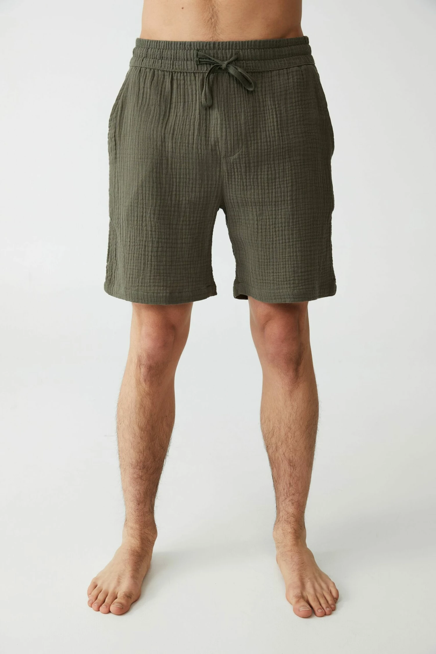 Mens Sleep Short WHITE/GRAVEL STONE STRIPE 5 Mens Sleep Short WHITE/GRAVEL STONE STRIPE - Image 5