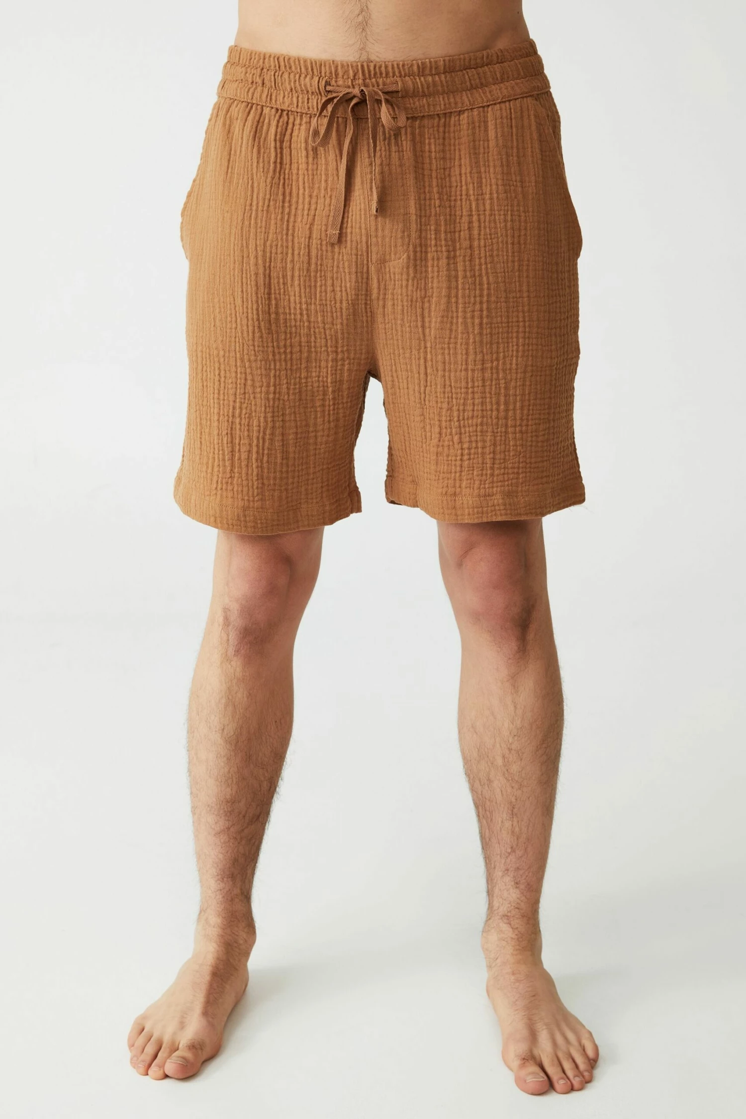 Mens Sleep Short WHITE/GRAVEL STONE STRIPE 4 Mens Sleep Short WHITE/GRAVEL STONE STRIPE - Image 4