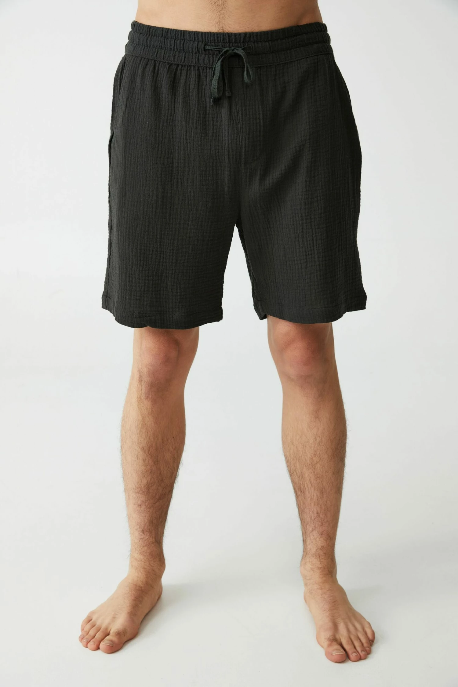 Mens Sleep Short WHITE/GRAVEL STONE STRIPE 3 Mens Sleep Short WHITE/GRAVEL STONE STRIPE - Image 3