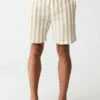 Mens Sleep Short WHITE/GRAVEL STONE STRIPE