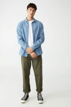 Camden Long Sleeve Shirt VINTAGE BLACK DENIM -Mens Clothing Store 3611319 03 1