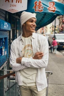 Camden Long Sleeve Shirt FADED GREY CHECK -Mens Clothing Store 3611320 04 2