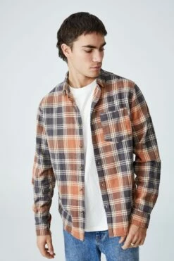 Camden Long Sleeve Shirt FADED GREY CHECK -Mens Clothing Store 3611320 10 2