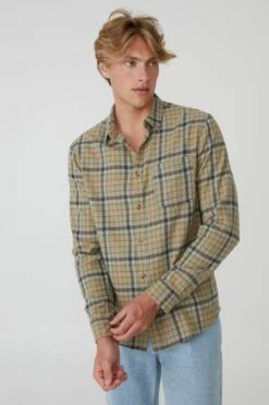 Camden Long Sleeve Shirt FADED GREY CHECK -Mens Clothing Store 3611320 21 2