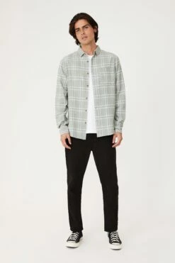 Camden Long Sleeve Shirt FADED GREY CHECK -Mens Clothing Store 3611320 23 1