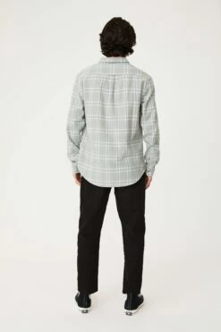 Camden Long Sleeve Shirt FADED GREY CHECK -Mens Clothing Store 3611320 23 3