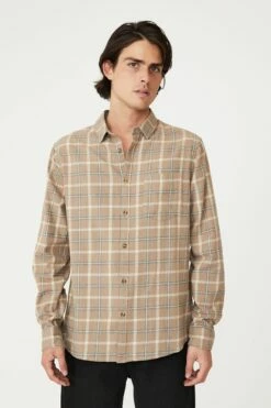 Camden Long Sleeve Shirt FADED GREY CHECK