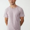 Curved Hem T-Shirt HAPPY LAVENDER ACID