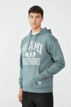 Active Collab Oversized Pullover LCN NFL SMOKEY TEAL/MIAMI DOLPHINS