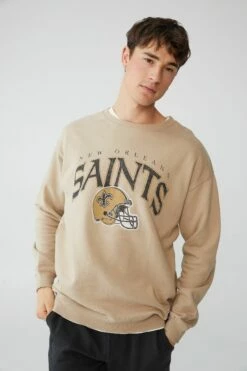 Active Collab Oversized Crew Fleece LCN NFL BLACK/RAIDERS LOGO -Mens Clothing Store 3611373 05 2