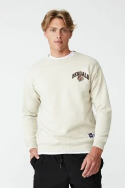 Active Collab Oversized Crew Fleece LCN NFL BLACK/RAIDERS LOGO -Mens Clothing Store 3611373 07 2 1