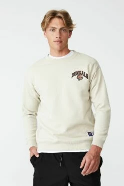 Active Collab Oversized Crew Fleece LCN NFL BLACK/RAIDERS LOGO -Mens Clothing Store 3611373 07 2