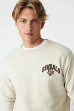 Active Collab Oversized Crew Fleece LCN NFL BLACK/RAIDERS LOGO -Mens Clothing Store 3611373 07 4