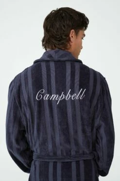 Personalised Mens Toweling Gown GREY MARLE
