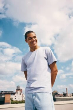 Organic Crew T-Shirt LIGHT GREY MARLE